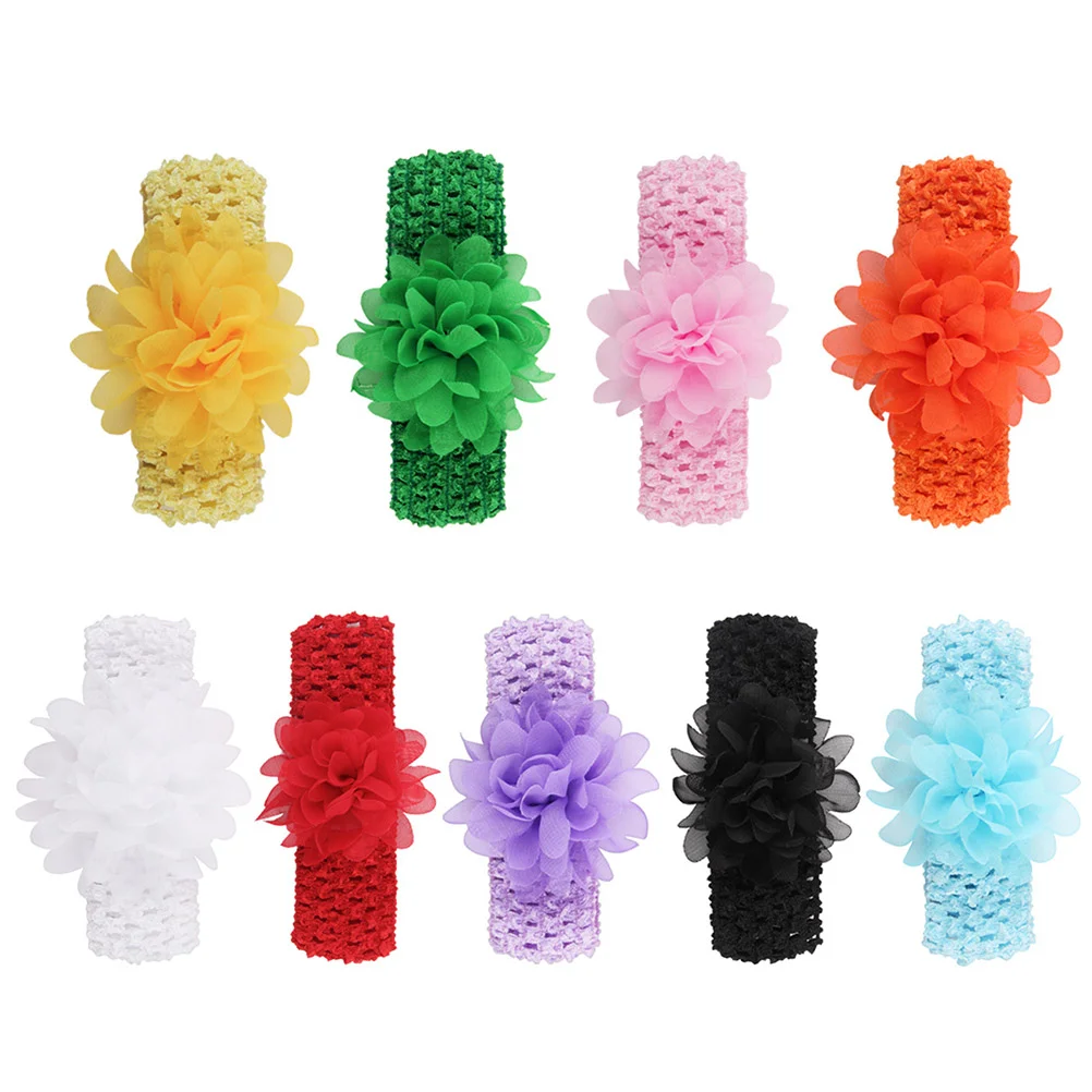

Flower Children Pattern Headband Headdress Hair Hir Band Headwrap Girls Chiffon Fabric Color Baby Hoops Creative Hoop