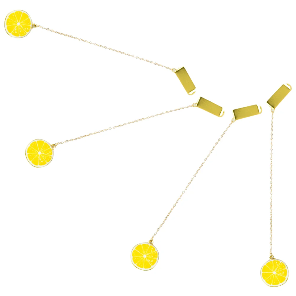 

4Pcs Lemon Decor Bookmarks Clip Book Page Clips Hanging Bookmarks for Gift