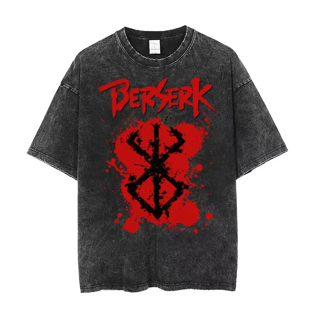 

Berserk Guts Symbol Of Death For The Despair Day Washed T Shirts Streetwear Hip Hop Vintage T-Shirt Tees Cotton Harajuku Summer