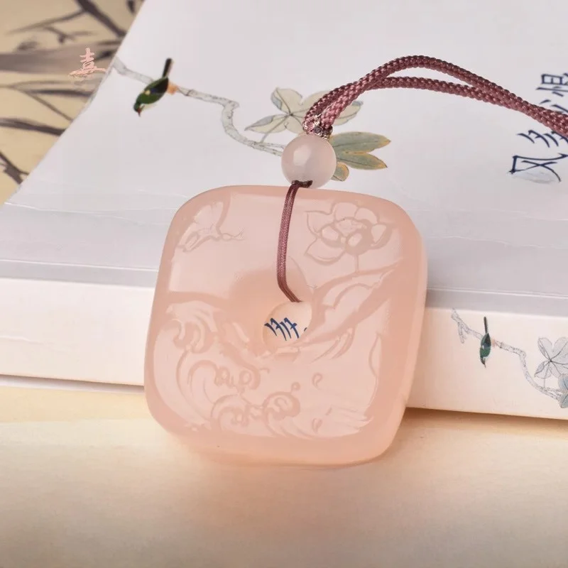 Подвеска с пряжкой из натурального нефрита Год судьбы безопасная подвеска