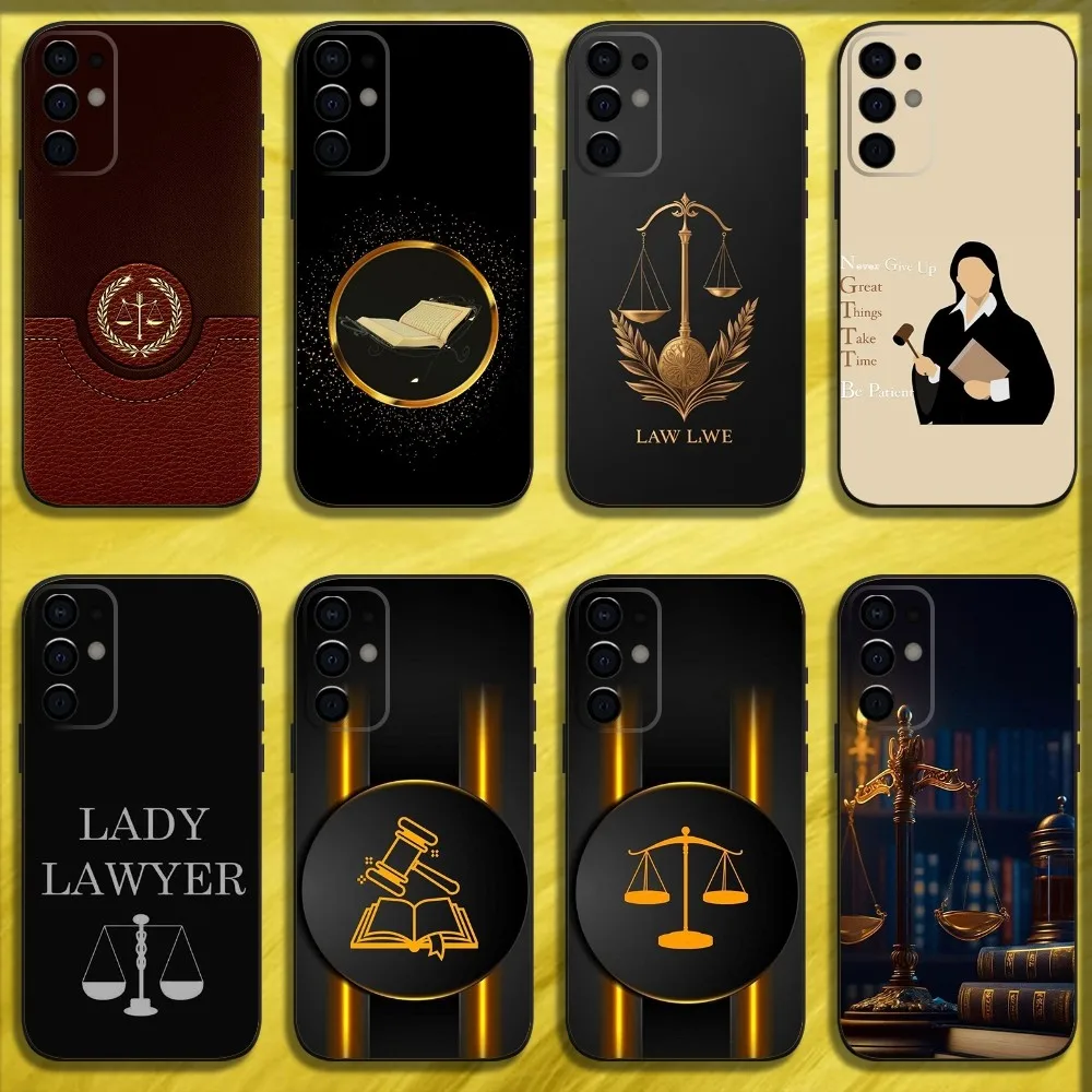 Law Judge Justice Lawyer Phone Case For Samsung S24 S21 S22 S23 S30 Ultra S20 Plus Fe Lite Note 10 9 5G Black Soft Cover