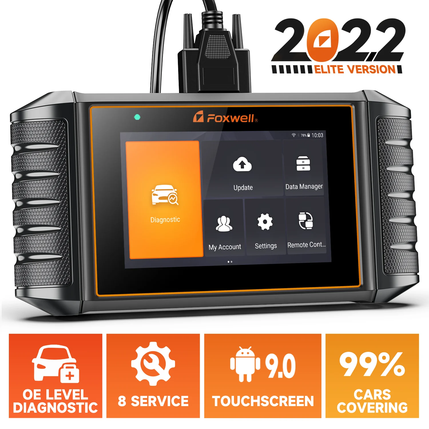 Автомобильный сканер FOXWELL OBD2 NT726 диагностический инструмент для всех систем с