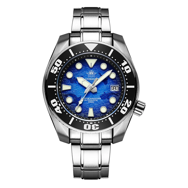 

Addies Dive Blue Dial Automatic Mechanical Watch Men NH35 Sapphire Crystal 200m Diver Stainless Steel Luminous Watches Luxury