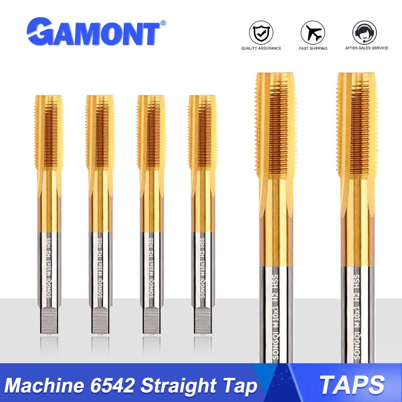

GAMONT 6542 HSS титановое покрытие, прямой паз, кран, специально для фрезерного станка из нержавеющей стали с ЧПУ, инструменты для резки