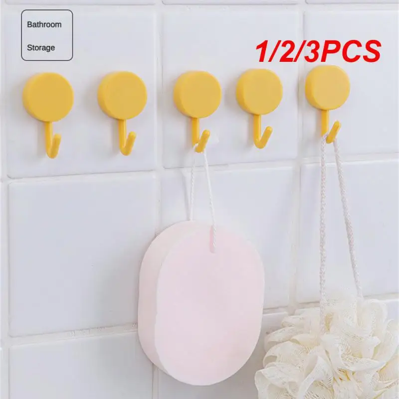 

1/2/3PCS Multifunctional Self Adhesive Hook Kitchen Bathroom Strong Hook non-marking Kitchen Hook Household Wall Hanging Door