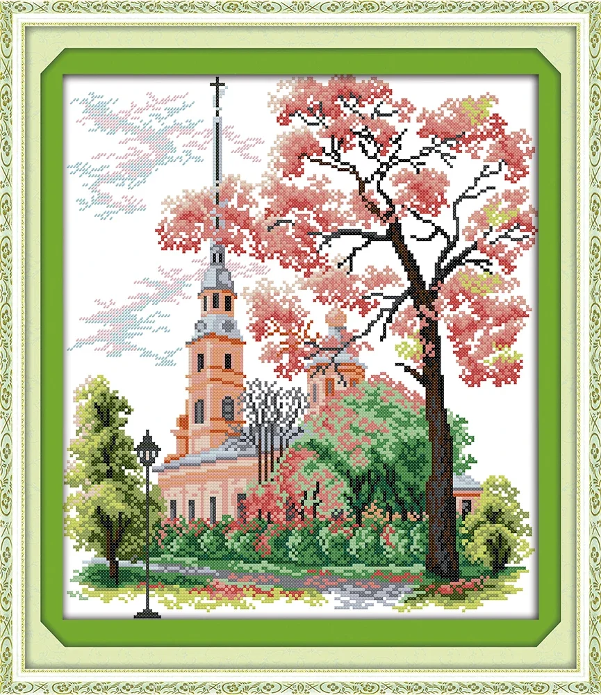 Joy Sunday News Набор для вышивки крестом Printedd легкий узор с нитками Aida и DMC вышивания из