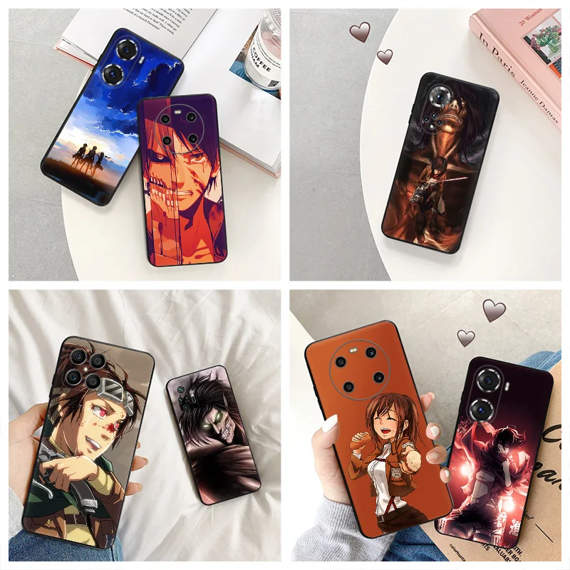 Силиконовый черный чехол для телефона Honor x8b Magic5 x9 x7 b x6 x8 a 90 70 8x x8a Attack on Titan Levi Pixel 6a 7a