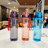 800ml drinking water bottle outdoor travel sport fitness leakproof bpa free plastic water tea cup with portable rope and filter