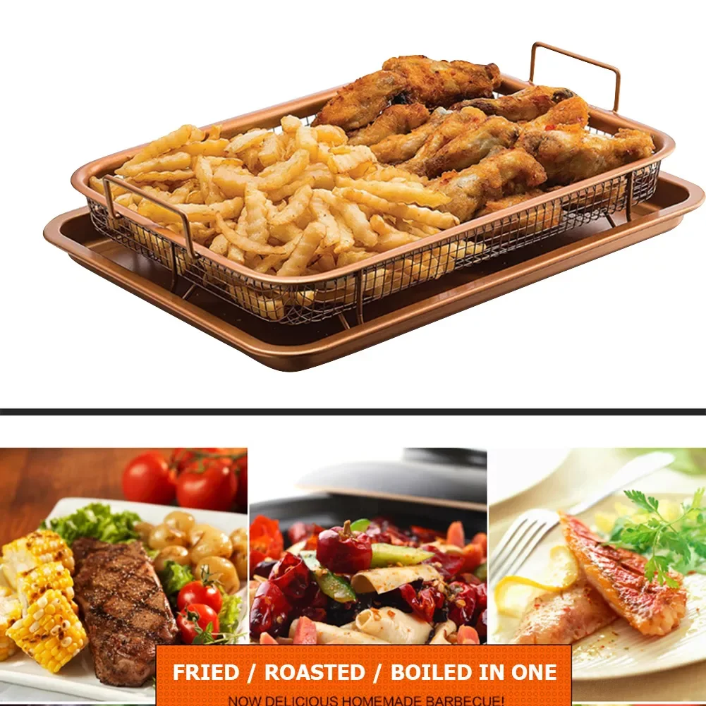 

NEW2023 Stainless Steel French Fries Basket Heat-resistance Square Chips Fry Baskets Multi-function Gadgets Tools Air Fryer Acce