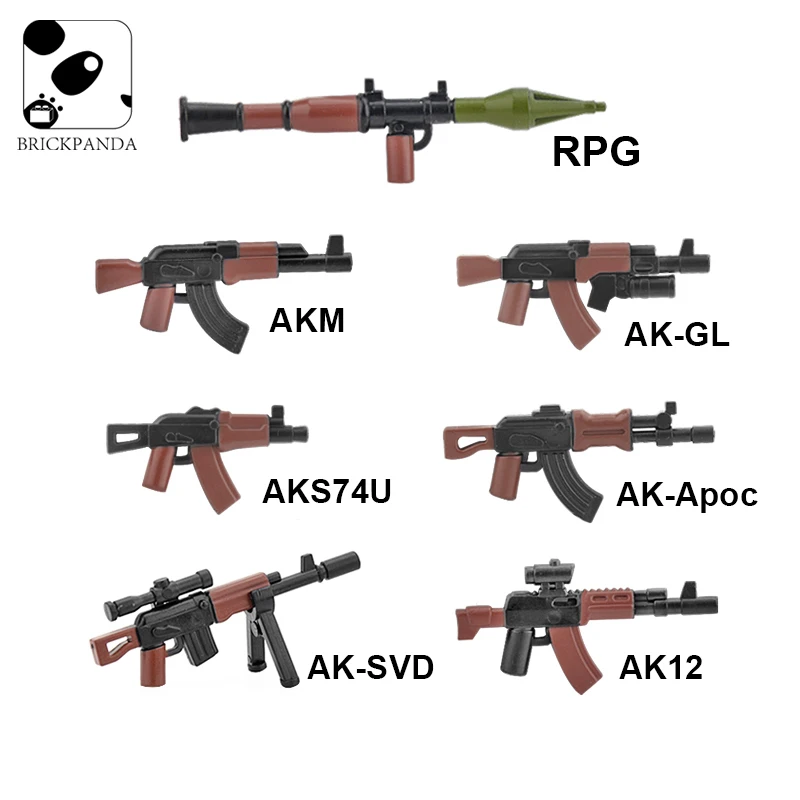 WW2 Guns AKM ролевая винтовка PPSh41 MP40 своими руками оружие строительный блок кирпичный