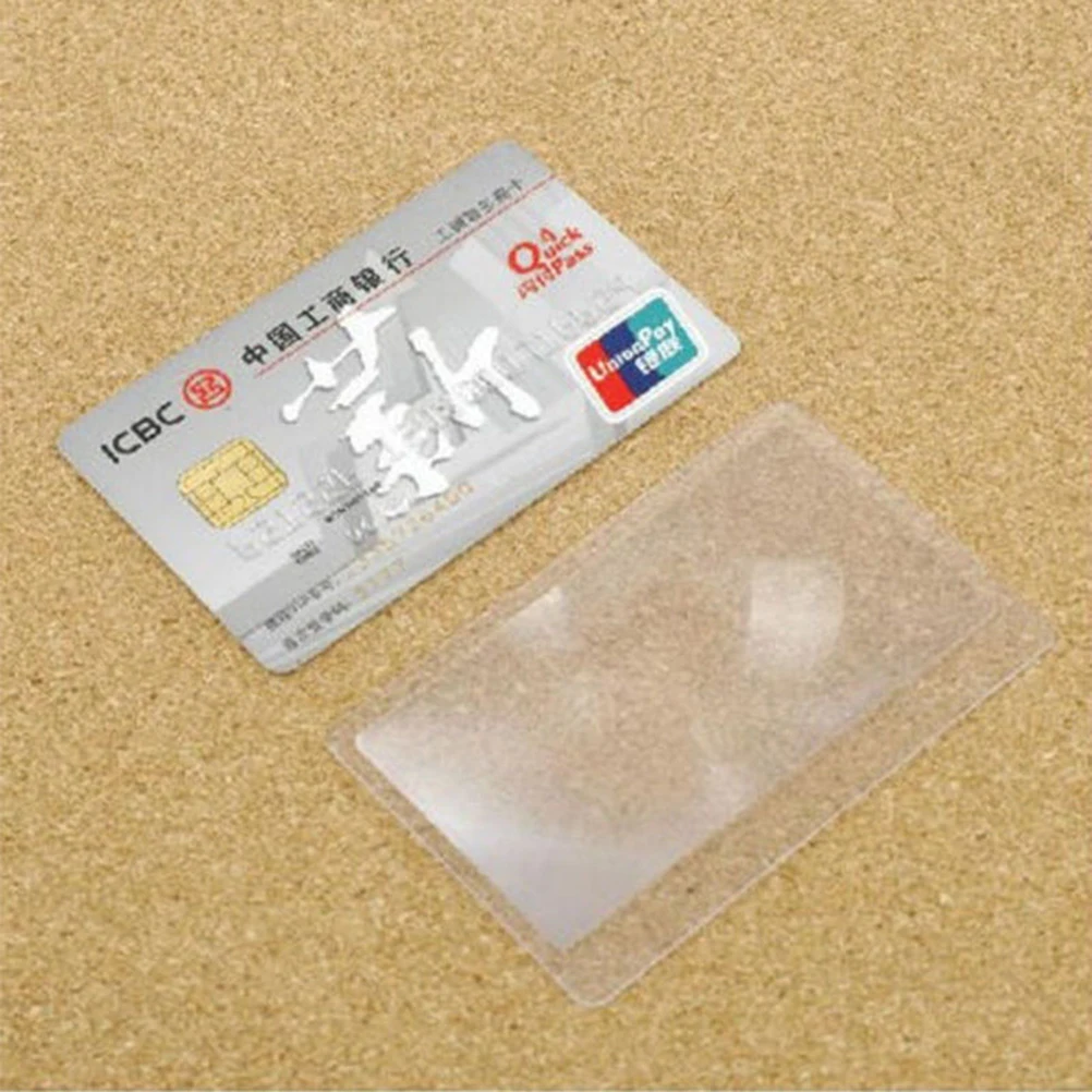 

New 5pcs Transparent Credit Card 3 X Magnifier Magnification Magnifying Fresnel LENS Card Credit Card Magnifier