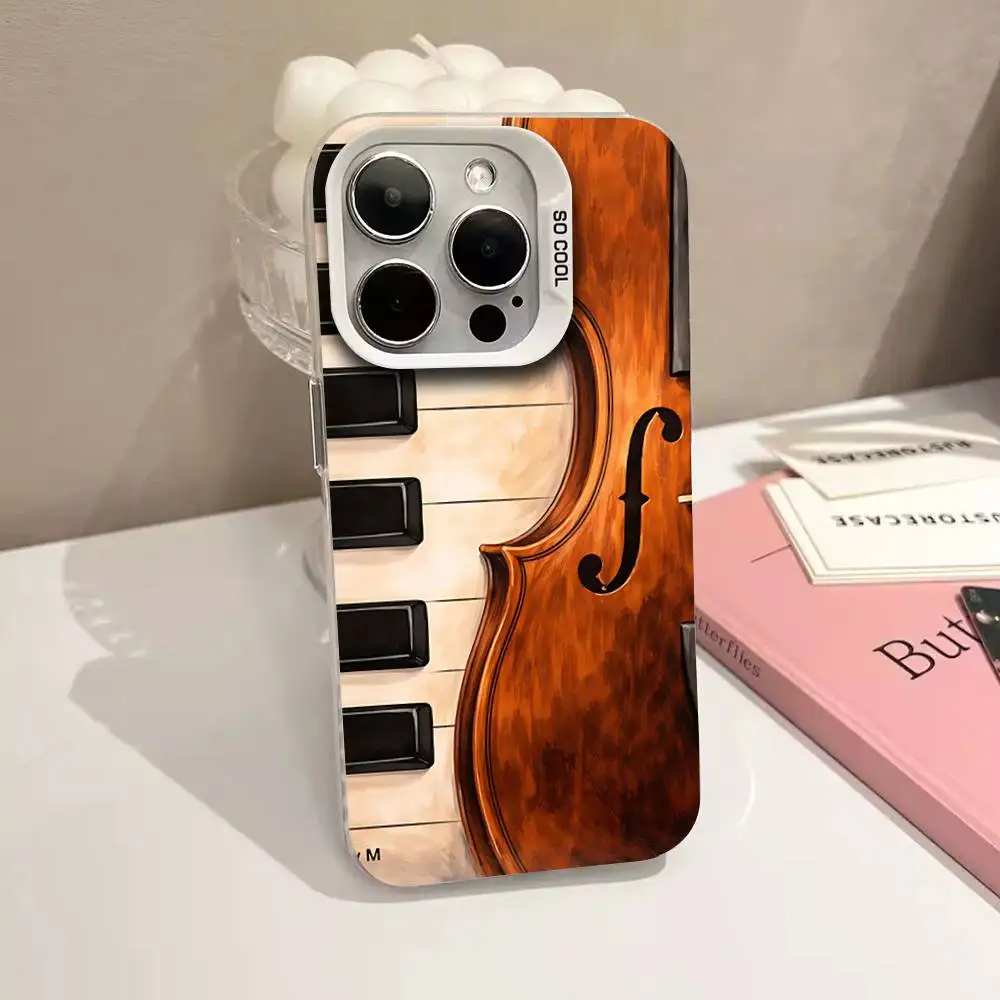 Матовый чехол-бампер с дизайном клавиатуры пианино для iPhone 17 16 11 12 13 14 15 Pro ProMax Plus Mini (art.: 3920dc3f74f90) - 3920dc3f74f90