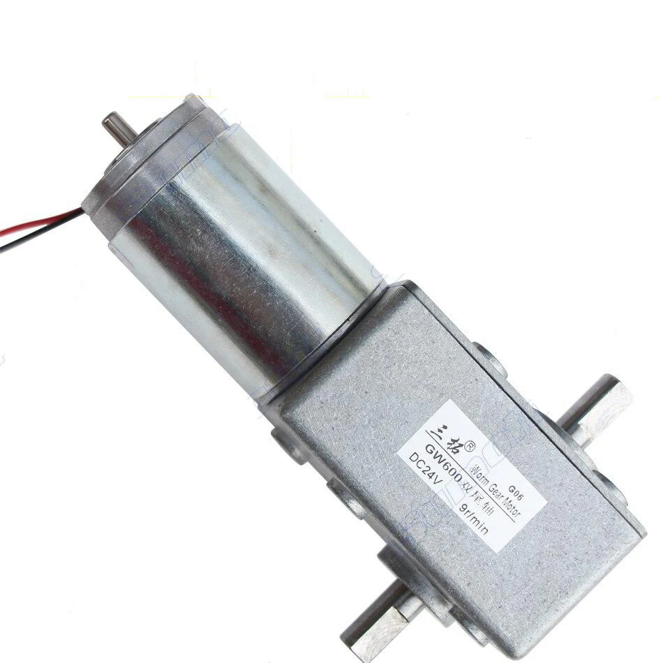 

GW600 DC 12V Micro Brush DC Motor 15W 90 Degrees Small Size Dual Shaft Single Shaft Worm DC Gear Motor Speed Adjustment