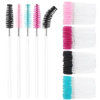 50pcs makeup brushes disposable crystal eyebrow brush transparent rod mascara wand applicator eye lashes eyelash extension tools
