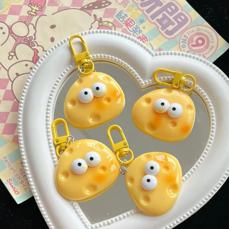 

Cute Simulated Food Key Chain Drumsticks Hamburg Bags Pendant Funny Key Ring Ornaments Cartoon Egg Cheese Key Buckle Decoration