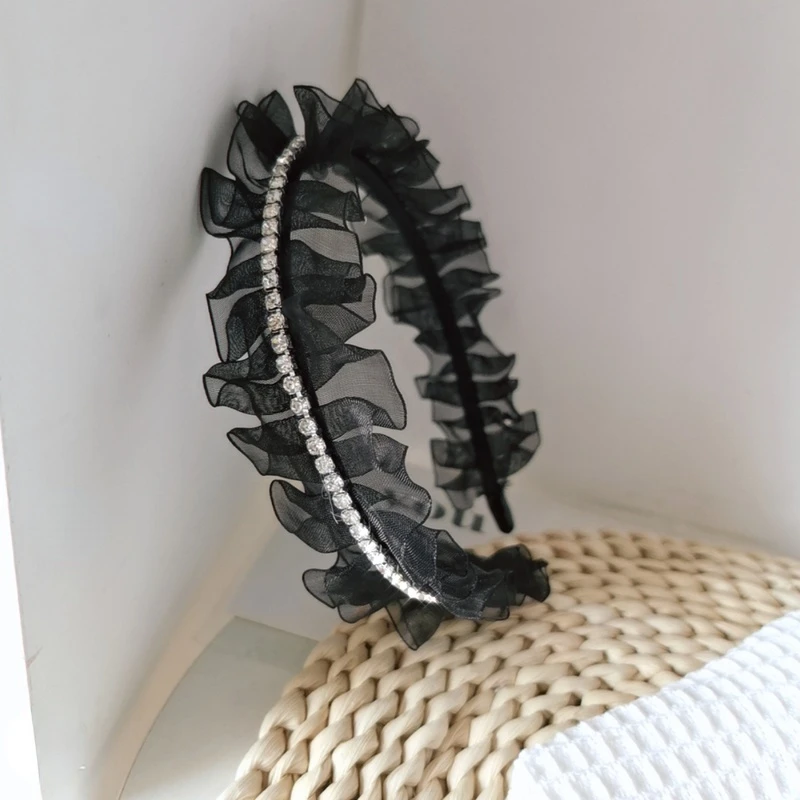 

Korean Retro Beautiful Cyrstal Bezel Headwear Women Headband Girls Vintage Club Hair Bands Hairband Hoop for Hair Accessories
