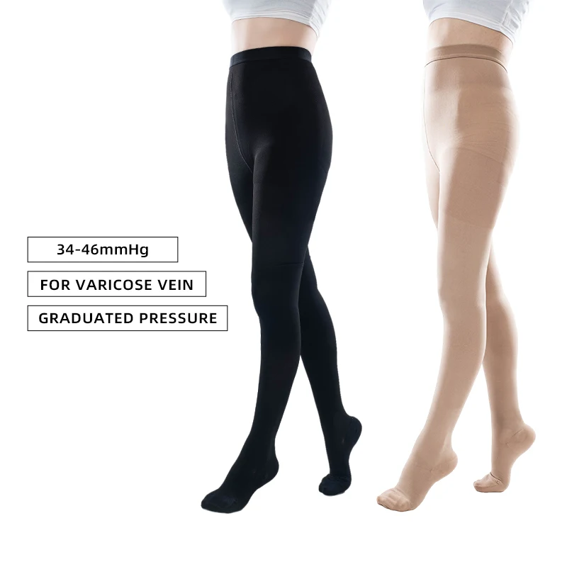 

S-5XL Plus Size 34-46mmHg Medical Compression Pantyhose Elastic Nursing Varicose Veins Socks Class 3 Pressure Tights Stockings