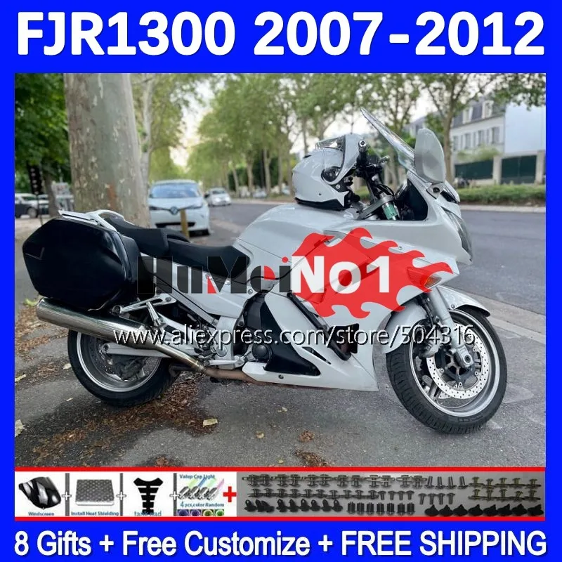 

FJR1300A для YAMAHA FJR-1300 FJR1300 07 08 09 10 11 12 159MC.100 FJR 1300 A C 2007 2008 2009 2010 2011 2012 обтекатель глянцевый белый