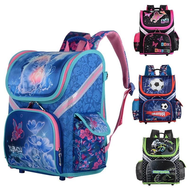 New Cartoon1-5 Grade School Bags Backpack For Girls Boys Football Design Children Orthopedic EVA Backpack Mochila Infantil