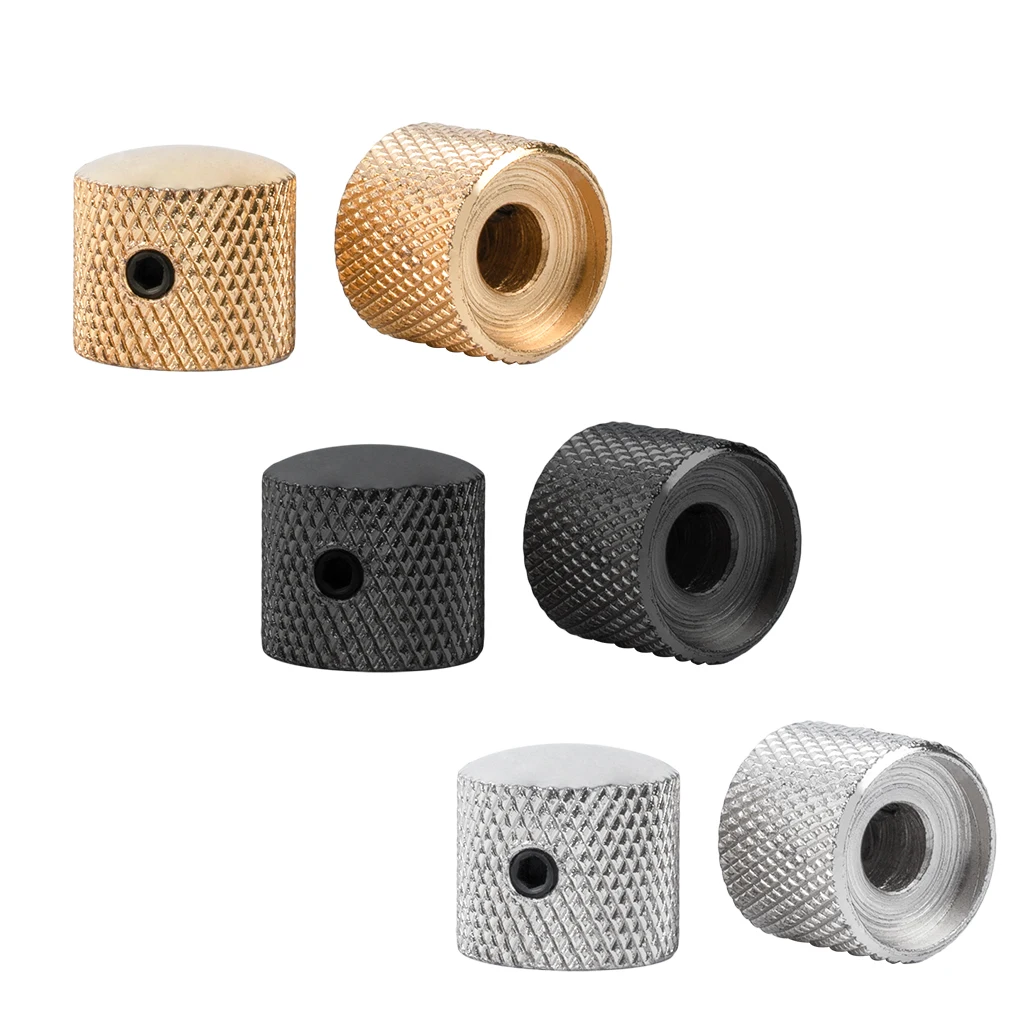 4Pcs Metal Electric Bass Guitar Volume Tone Control Knobs Dome Parts&ampAccessories Button Cap Switches |