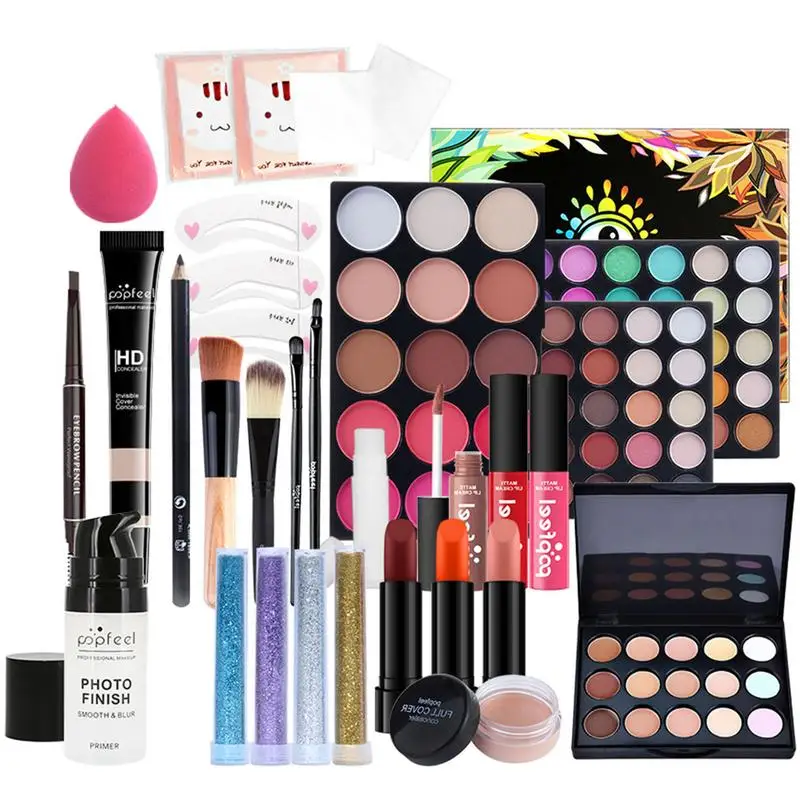 

30Pcs All InMakeup Kit Cosmetic Kit Face Makeup Eyeshadow Lipstick Brush Eyeliner Powder Cosmetic Bag