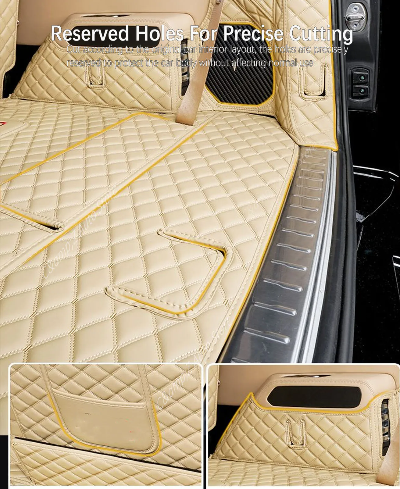 Фото Коврик в багажник для BYD Leopard 8 Denza B8 2025 2026 2027, 6-местный, 7-местный, кожаный чехол, защитный коврик, автотовары №4