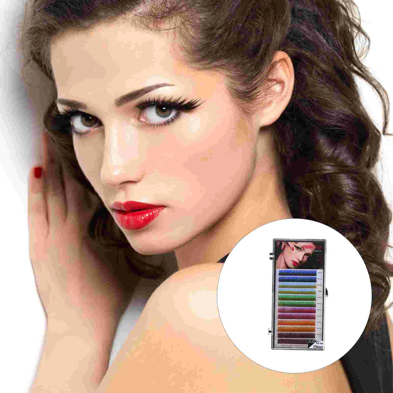 

Eyelashes Lashes Lash Extensions False Fake Volume Makeup Eyelash Eye Women Extension Colored Colorfulcosplay Fan Beauty Color