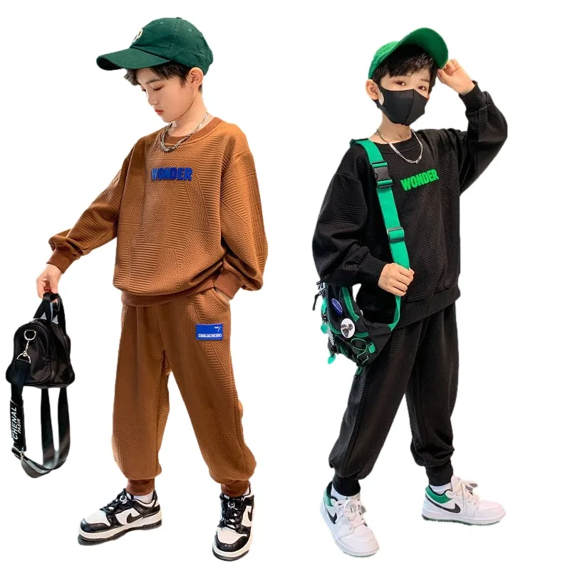 

4-12Yrs Boys Clothes Sets for Kids Spring&autumn Long Sleeve Sweatshirt Top and Pant 2Pcs Casual Teenager Children Clothes Suits