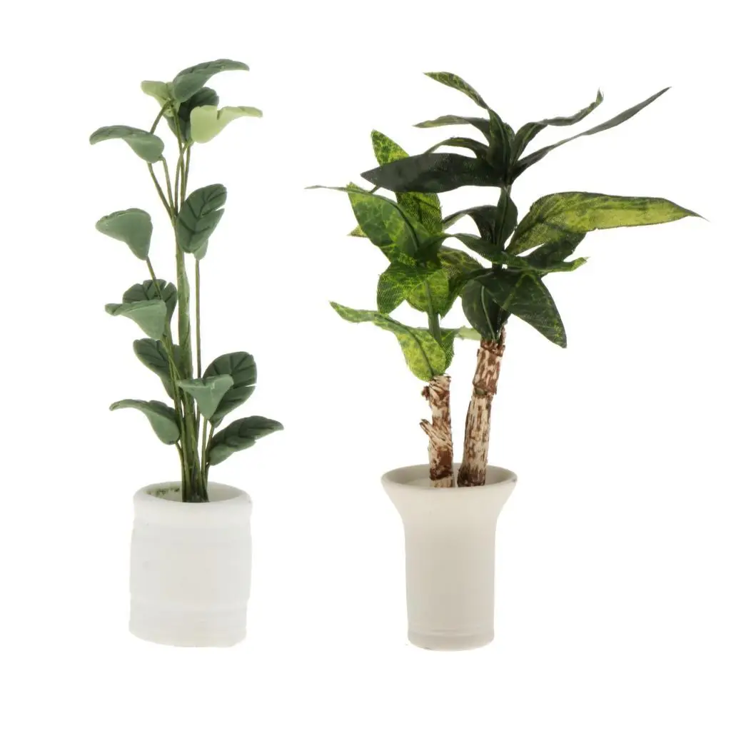 

1:12 Dollhouse Miniatures in Pot Clay Tree Plants Brasiletto Model
