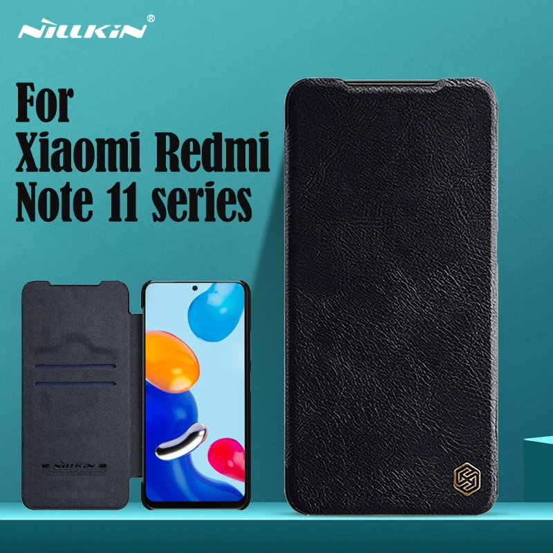 Флип-чехол Nillkin QIN для Xiaomi Redmi Note 11 11S кожаный чехол-книжка с отделением карт