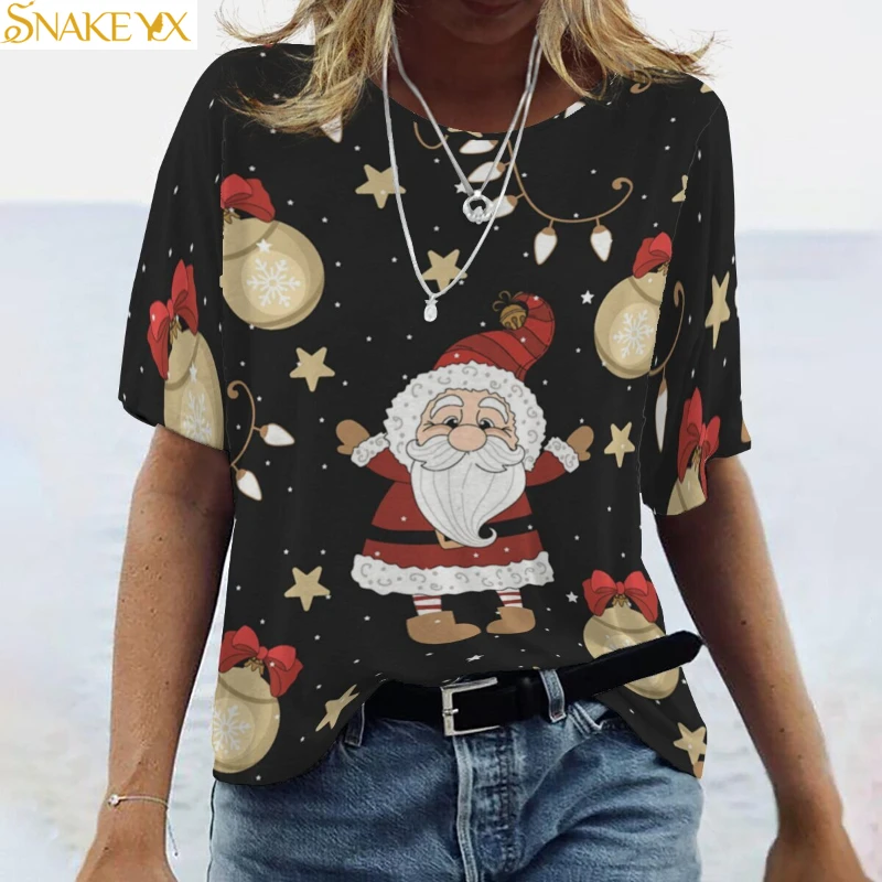 

Женский топ со змеиным принтом, с круглым вырезом и коротким рукавом