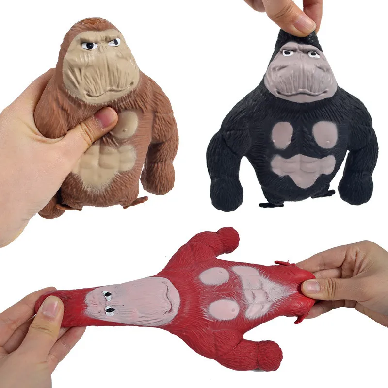 

UZ Children Novelty Funny Squeezing Toys Adults Orangutan Stress Relief Gorilla Pinch Prank Stretch Rebound Creative Gift Toy