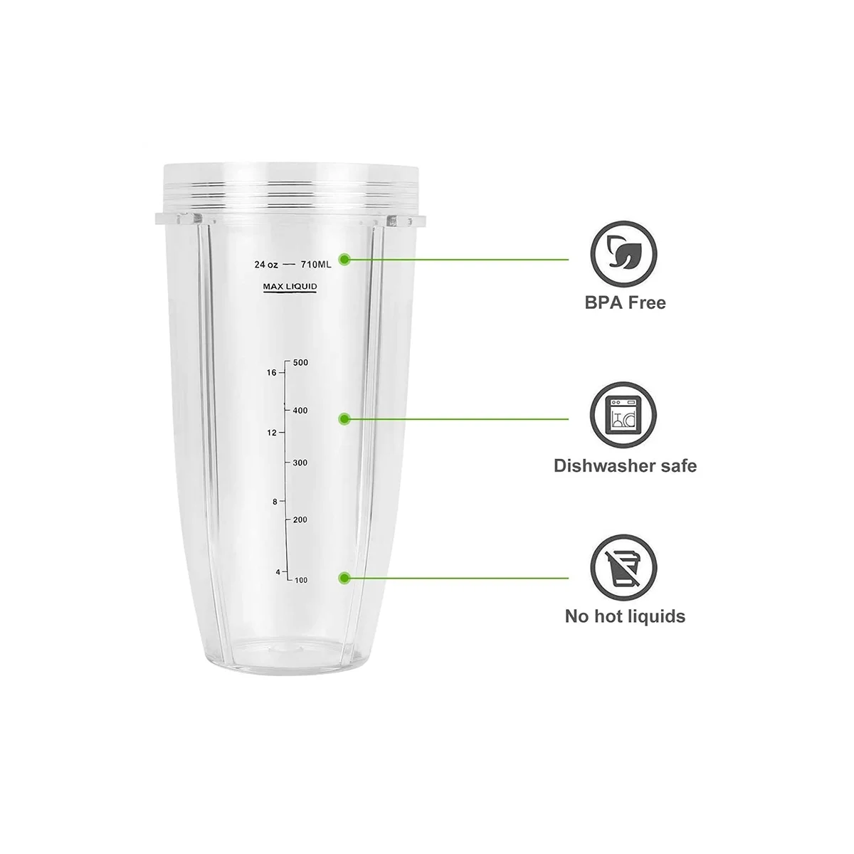 Сменная чашка на 24 унции с крышкой из носика для блендеров серии Nutri Ninja Auto IQ