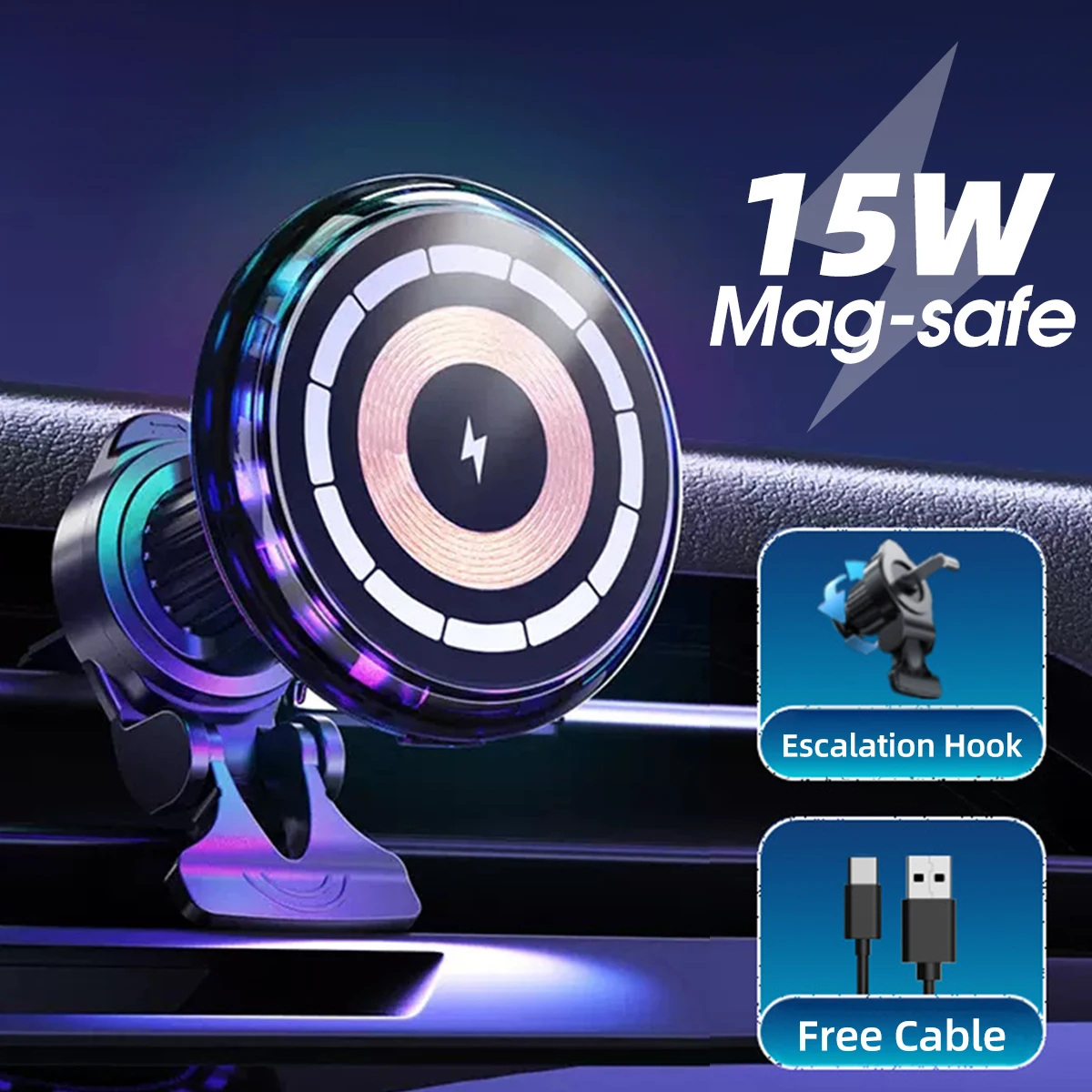 

15W Magnetic Car Wireless Chargers Air Vent Phone Holder for iphone 14 13 12 Pro Max Mini Car Charger Fast Charging Station