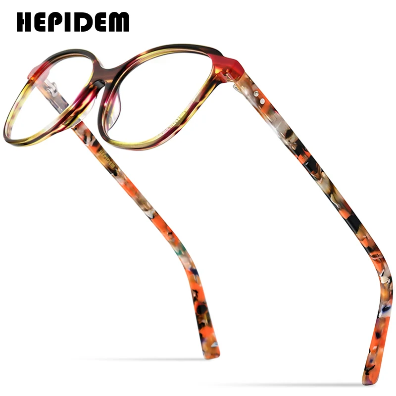 

HEPIDEM Multicolor Acetate Glasses Men Retro Square Prescription Eyeglasses Women Optical Frame Spectacles Myopia Eyewear 9237