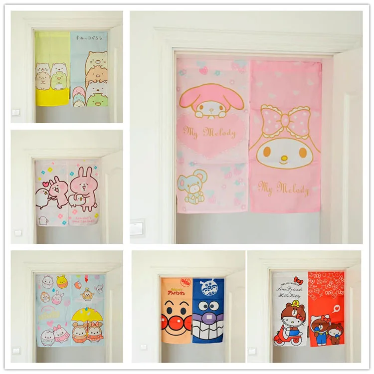 Sanrio Hellokitty Melody Kuromi Cinnamoroll мультяшная простая ткань средняя дверь Кухня Спальня