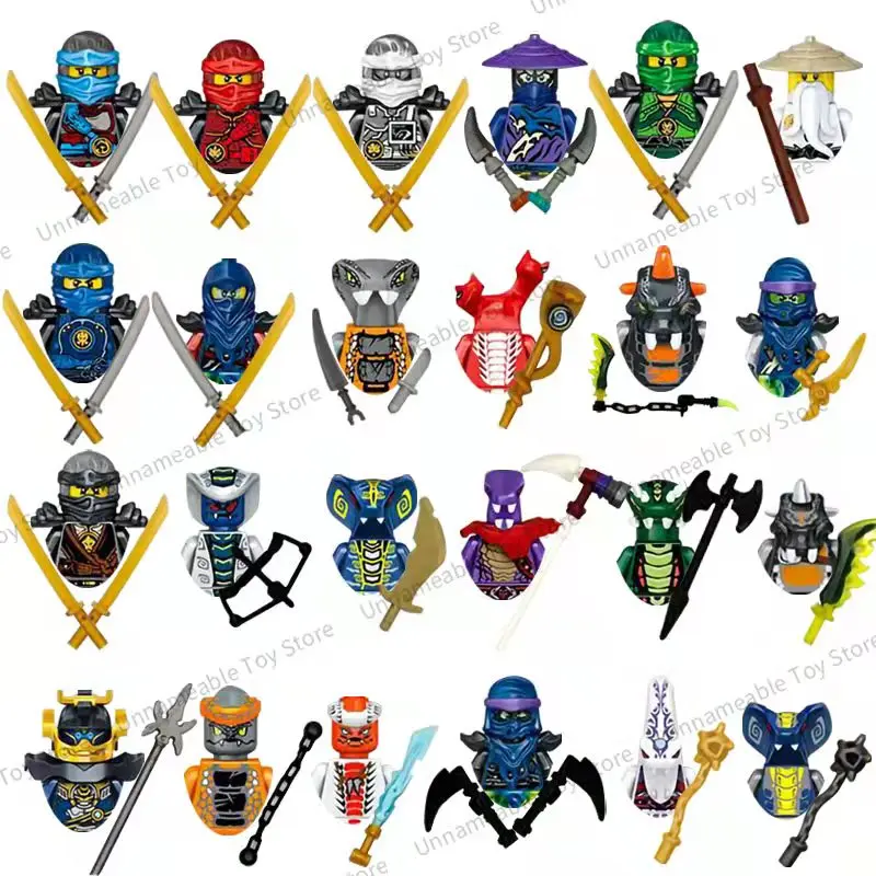 Кукла-конструктор Ninja Masters of Spinjitzu Jay Cole Kai Zane Lloyd Mini | Игрушки и хобби