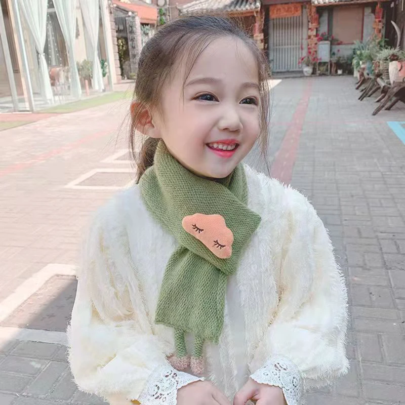 

Autumn Winter Soft Plush Children Scarf Cute Cartoon Girl Baby Thick Warm Scarf Outdoor Kids Neckerchief Baby Accessories