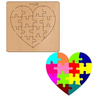 wooden die cutting process tool mold heart puzzle tool mold yy132 is compatible with most manual die cutting