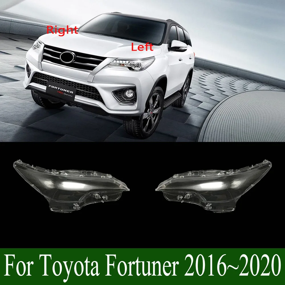 Для Toyota Fortuner 2016~2020 Penutup Lampu Depan Butik Transparan Lampshdade Omar C privсное стекло Ganti Lensa Asli