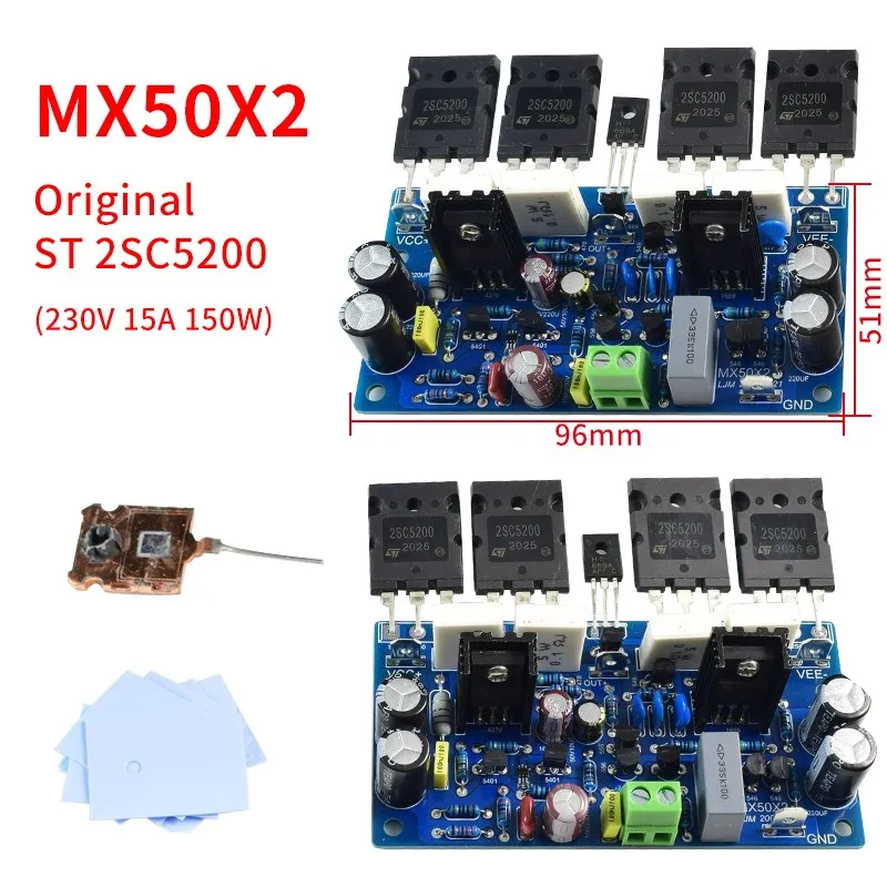 

2 шт. MX50X2 200W8R Двухканальный аудио усилитель мощности, плата, односторонние Hi-Fi Стерео усилители