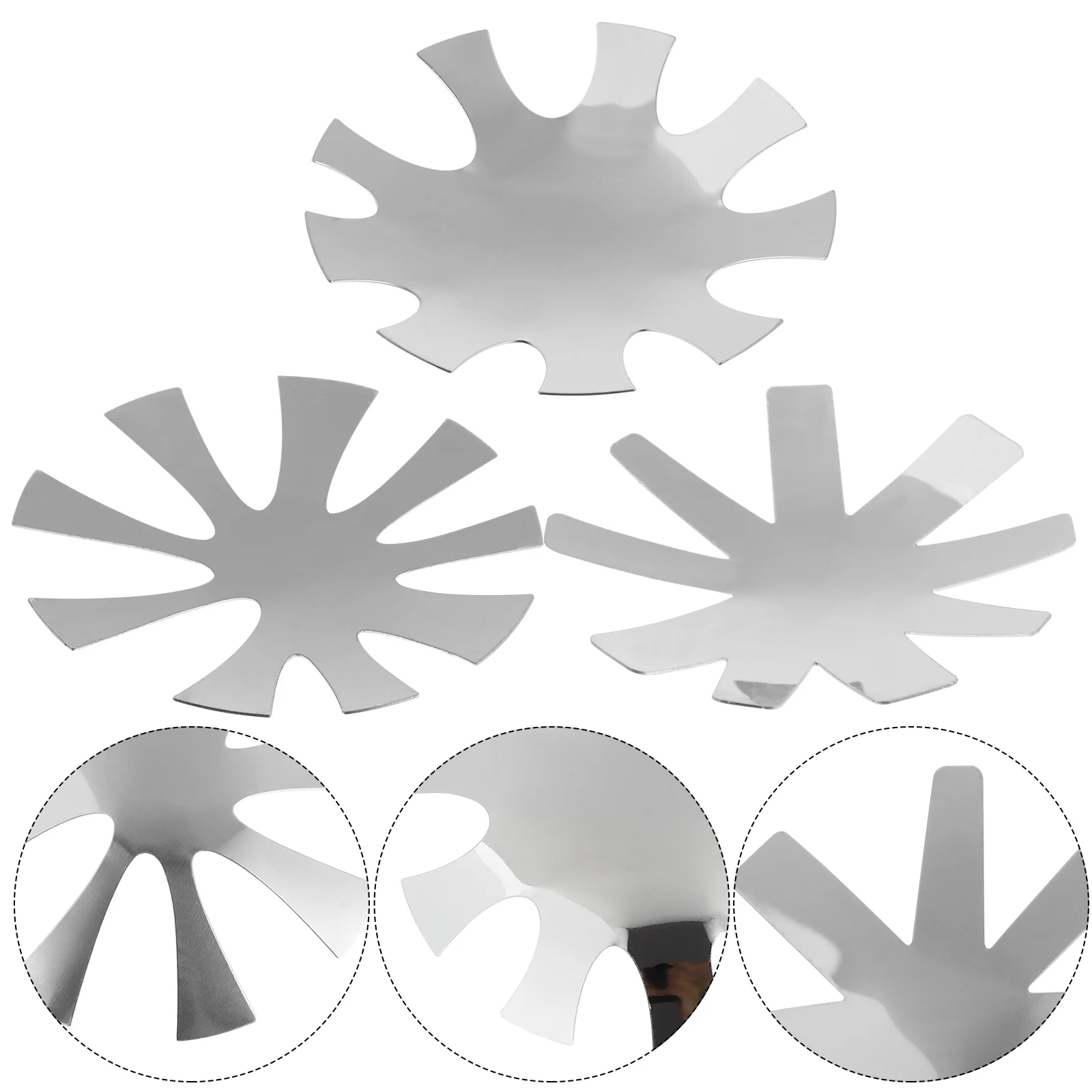 

3Pcs Stainless Steel Nail Trimmer Templates Manicure Module Gel