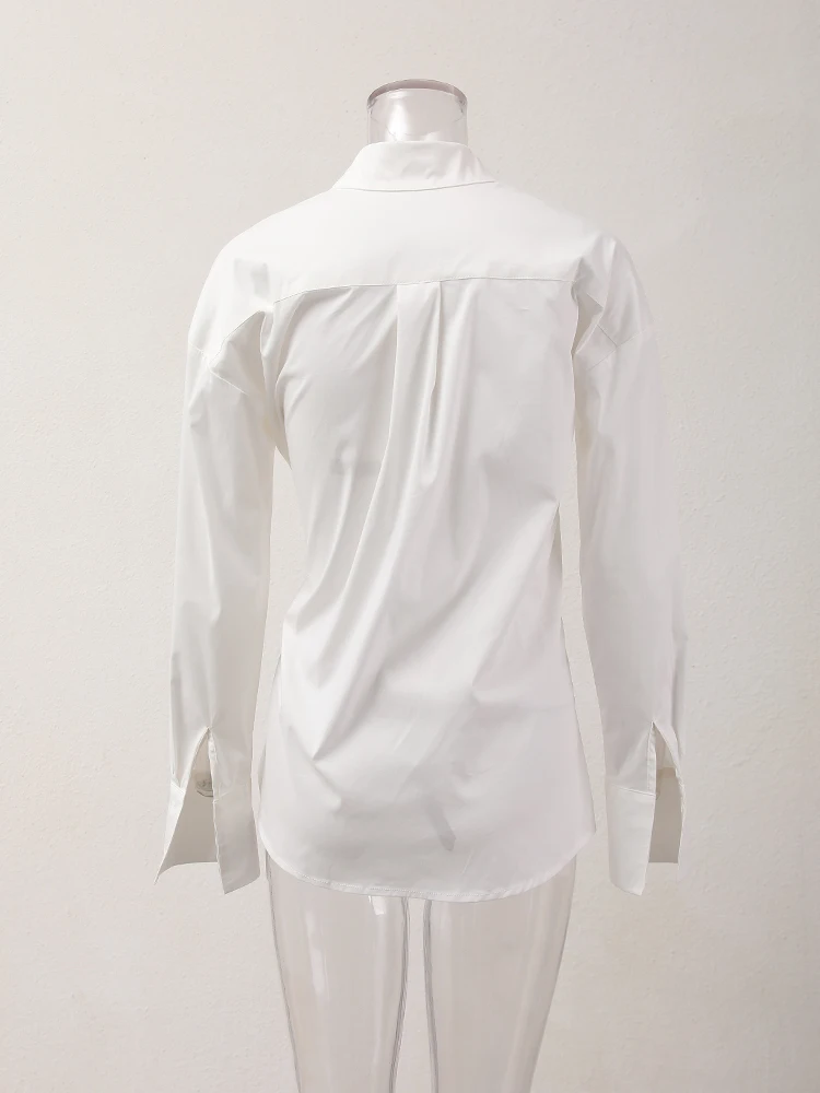 BZVW персонализированная рубашка женская однобортная с лацканами рукавами Lonbg