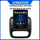 Автомобильный мультимедийный плеер 2 Din, экран 9,7 дюйма Tesla для Renault Trafic 2014-2021, для Opel Vivaro B 2014-2018, GPS-навигатор на Android
