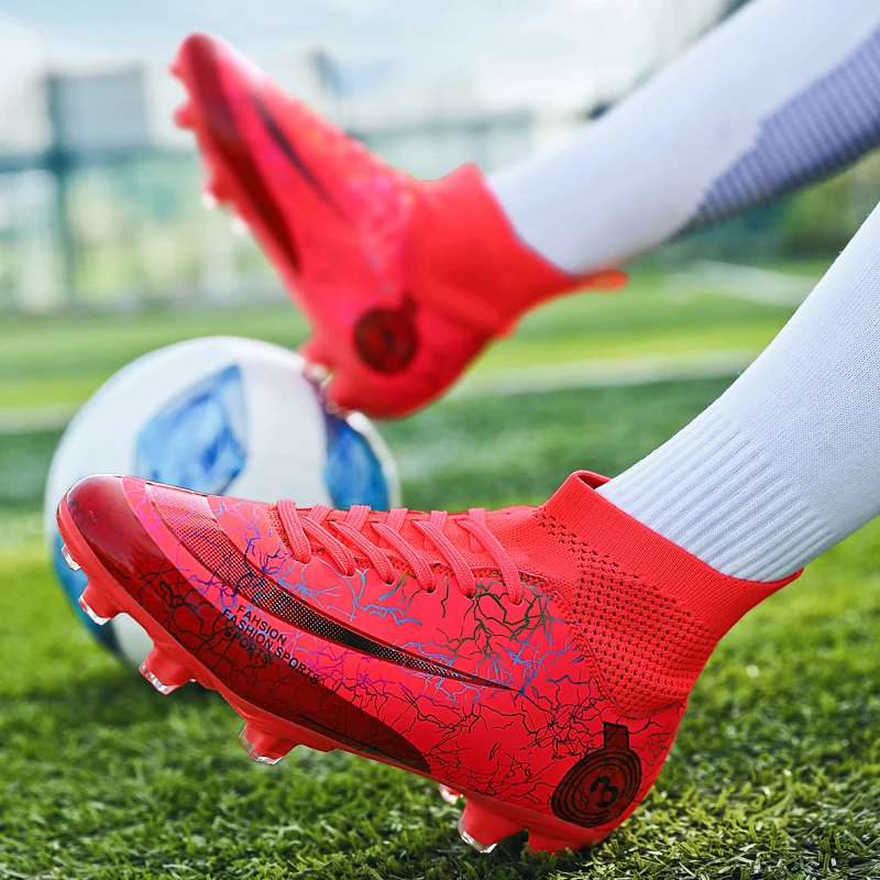 Hot Professional Unisex Soccer Shoes TF/FG Football Boots Men Kids Turf Soccer Cleats Futsal Football Shoes Boys Sport Sneakers