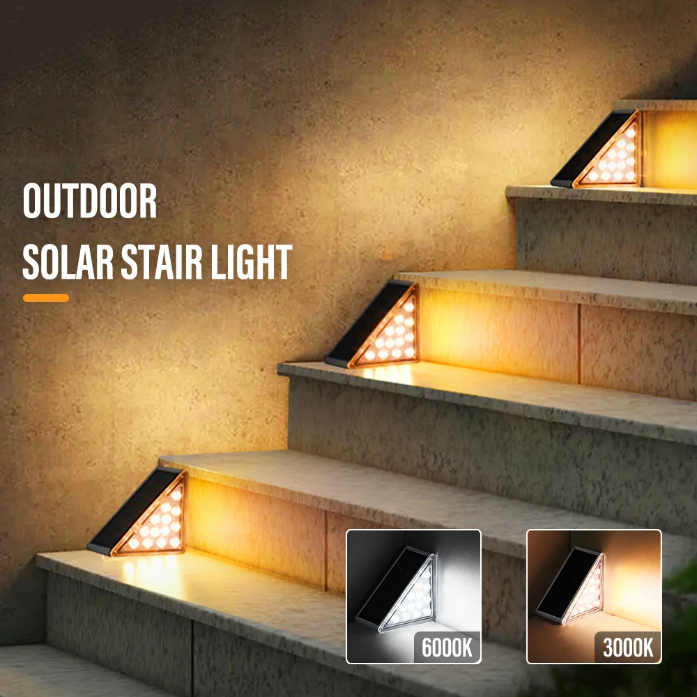 

LED Outdoor Solar Light Step Lamp Lens Design Super Bright IP67 waterproof Anti-theft Stair Light Decor Lighting For Garden Deck