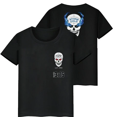 WWE Cold Stone Steve Austin Stone Cold Austin Steve Austin Wrestling Мужская хлопковая свободная футболка с короткими рукавами