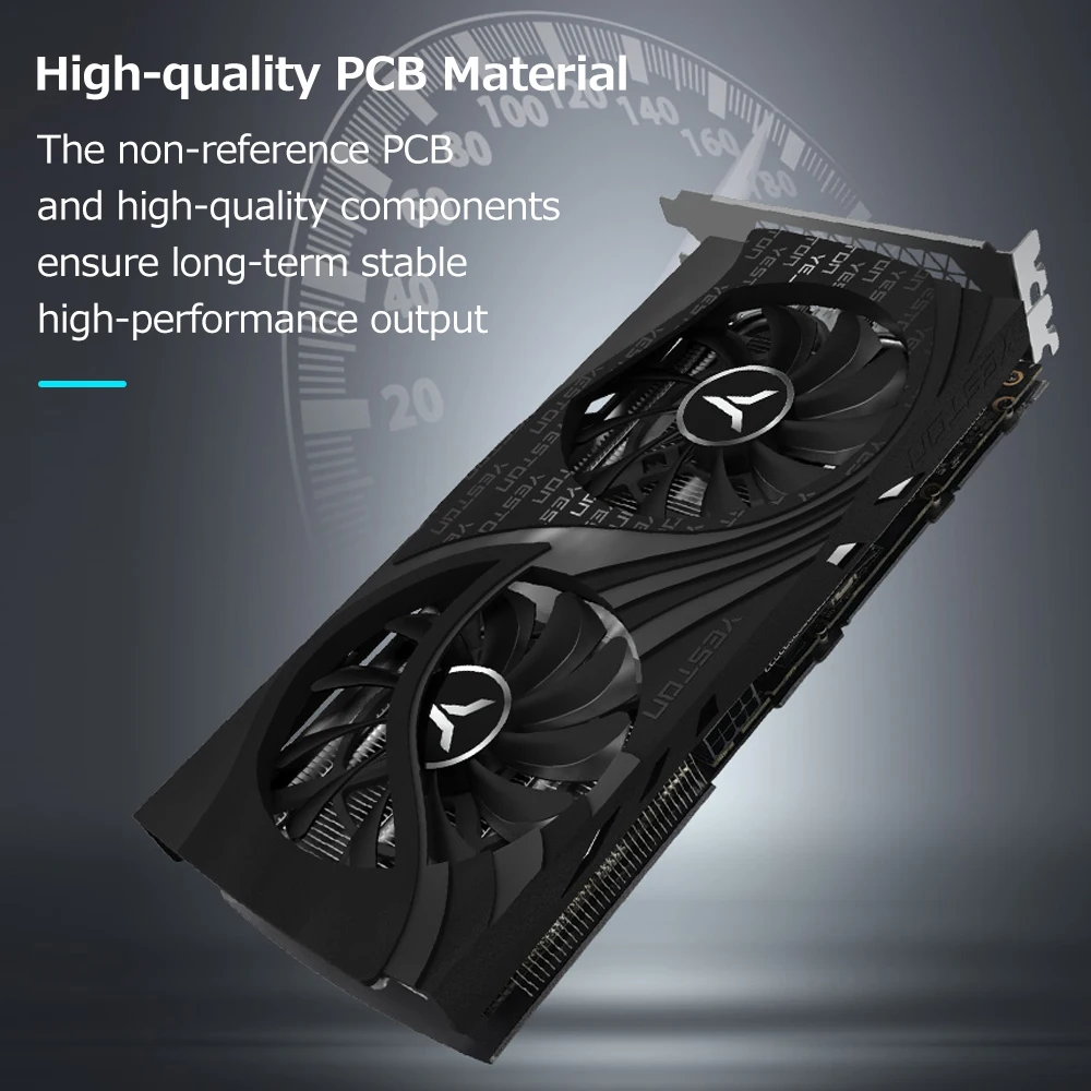 Игровая видеокарта Yeston RTX3050-8G D6 GA 8G/128 бит/память GDDR6 2 большой размер Охлаждающие