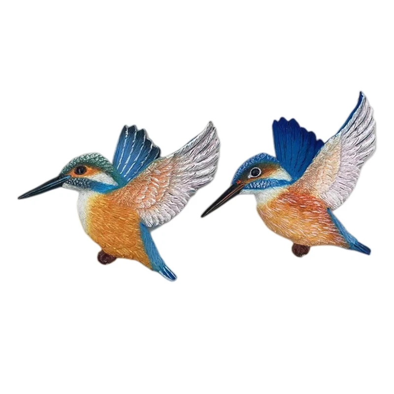 

Hand-painted Lovely Blue Green Kingfisher 3D Fridge Magnets Souvenirs Refrigerator Magnetic Stickers Gift