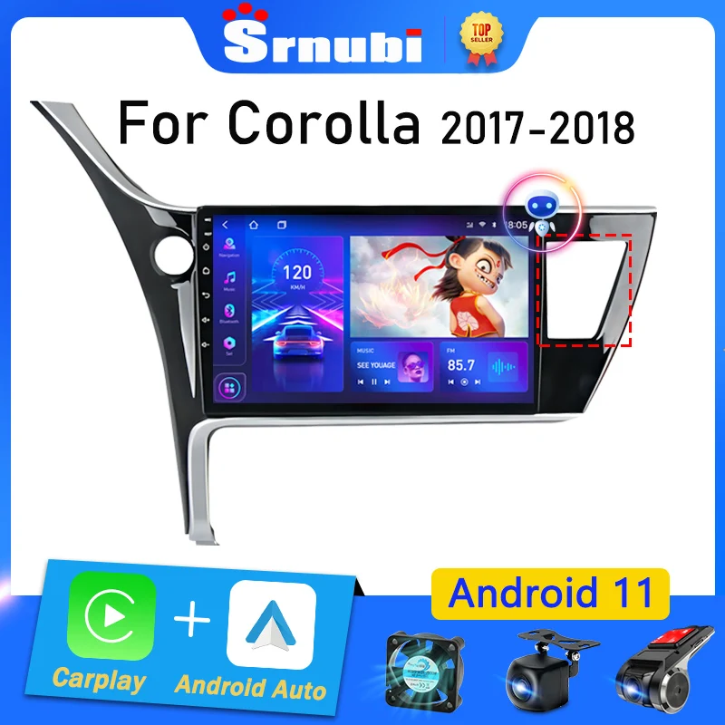 

Srnubi Android 11 for Toyota Corolla 11 Auris E180 2017 2018 2019 RHD Multimedia GPS Navi Stereo Andriod Auto Carplay Car Radio